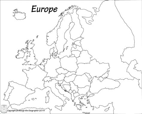 Europe Coloring Map Free Printable World Map Europe Map Europe Map