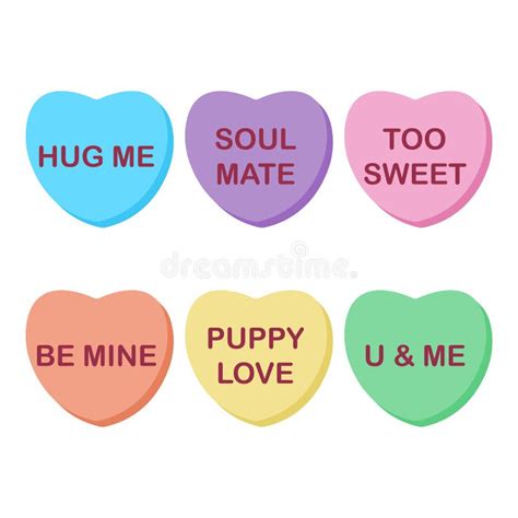 Candy Conversation Hearts Stock Illustrations 315 Candy Conversation