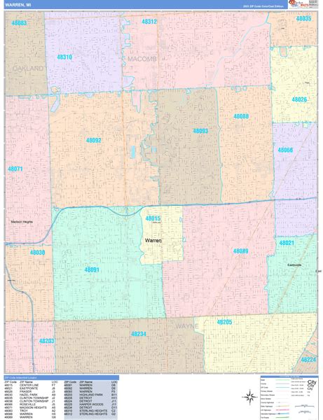Wall Maps Of Warren Michigan