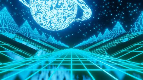 Synthwave Sci Fi Landscape In Seamless Loop Stock Motion Graphics Sbv