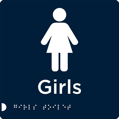 Girls Toilet Sign Braille Signs