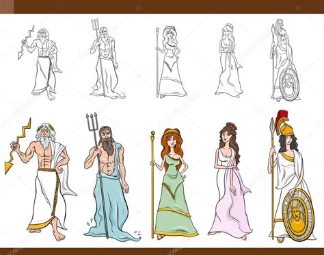Ilustración De Dibujos Animados De Dioses Griegos — Vector De Stock