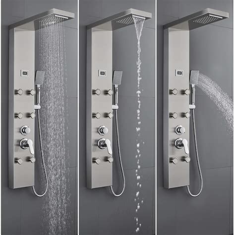 Rovogo 6 Body Jets Shower Panel System With Rainfall Waterfall Shower