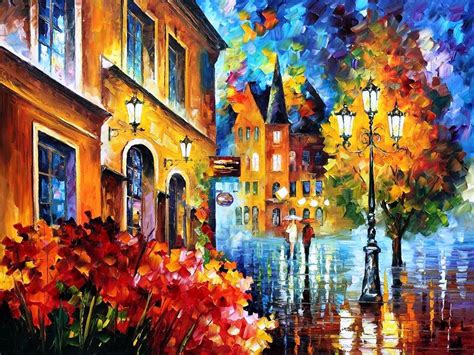 Lucky Night — Palette Knife Modern Art Oil Painting On Canvas By Leonid
