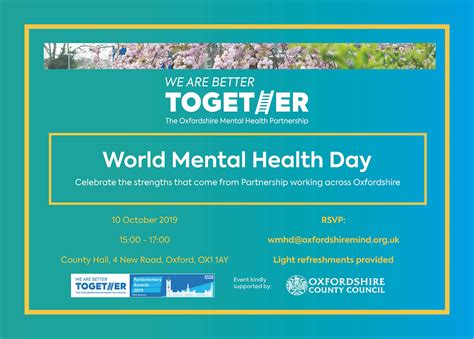 World Mental Health Day Oxfordshire Mental Health Partnership