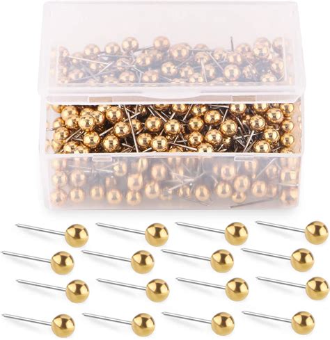 Buy Yalis Push Pins Map Tacks 18 Inch Retro Metallic Color Beads Head
