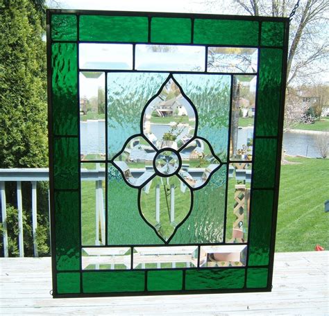 Victorian Bevel Cluster Stained Glass Panel Window By Sghovel
