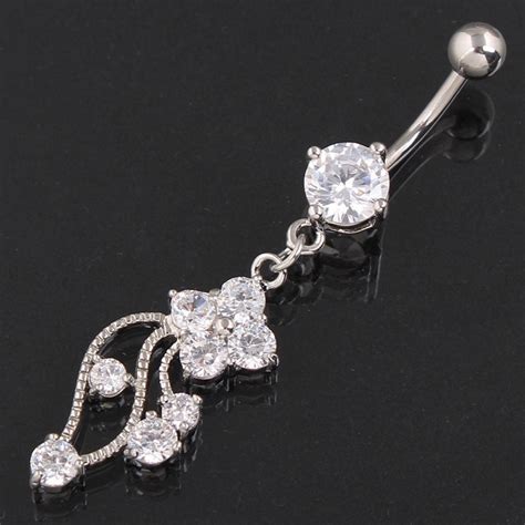High Quality Cz Belly Button Ring 14g Belly Bar Body Jewelry Navel Ring