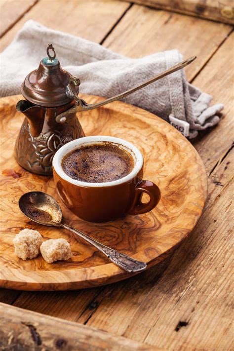 Cup Of Coffee And Cezve Stock Photo Image Of Wood Breakfast