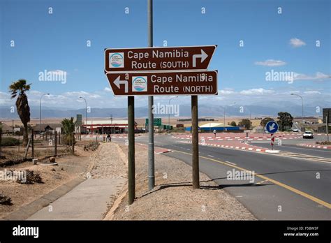 Brown Tourist Sign For The N7 Highway The Cape Namibia Route Swartland
