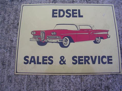 Vintage Edsel Metal Sign The Hamb