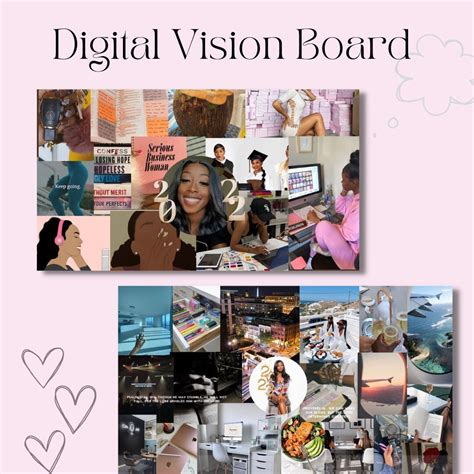 2023 Digital Vision Board Templates To Edit In Canva Digital Printable