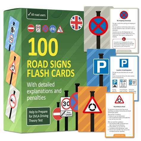 Buy 100 Road Signs Flash Cards With Detailed Explanations And Penalties