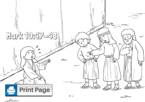 31 Blind Bartimaeus Coloring Page Coleenmaddison