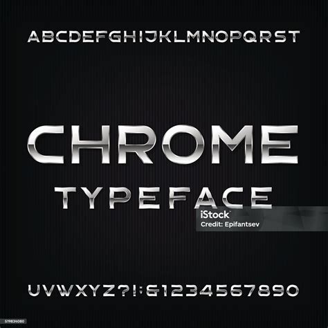 Chrome Alphabet Vector Font Stock Illustration Download Image Now