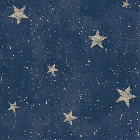 Starlight Stars Navy Blue Gold Star Wallpaper Wallpaper Free Phone