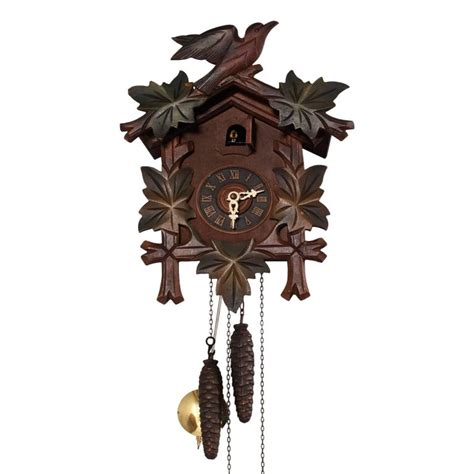 Black Forest Carved Wood Cuckoo Clock With Birds For Sale At 1stdibs