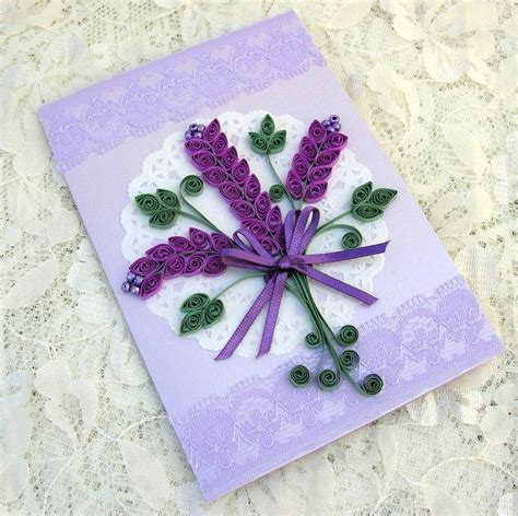 Quilling Card Paper Quilled Personalized Lavender Spray Paper Doily
