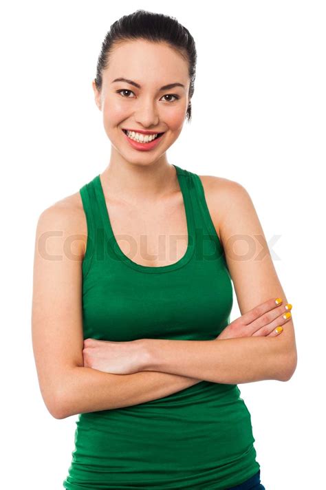 Beautiful Young Asian Girl Posing Stock Image Colourbox