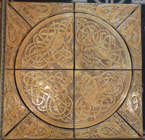 Decorative Relief Carved Celtic Handmade Ceramic Tile Set Etsy Canada