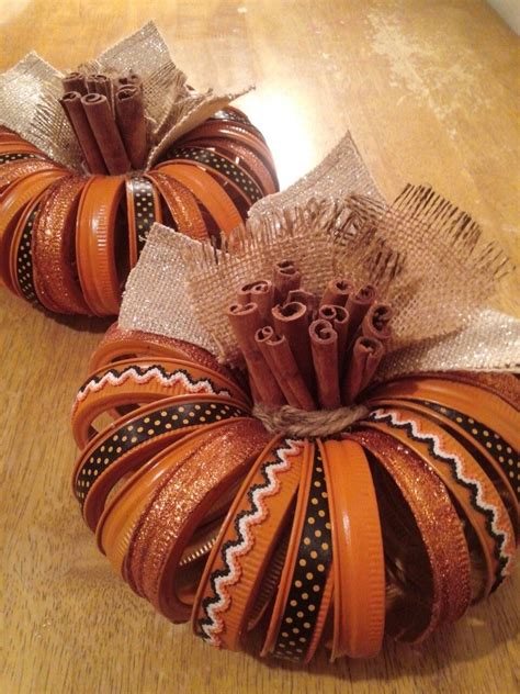 Made By Tracy Canning Ring Lid Pumpkins Fall Halloween Crafts