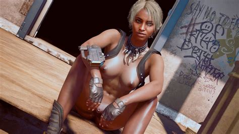 Rule 34 Astromons Bottomless Casual Cyberpunk 2077 Dark Skinned Female Dark Skin Exhibitionism