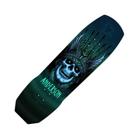 Powell Peralta Andy Anderson Heron Skull Teal Skateboard Deck 913