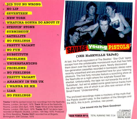 Sex Pistols 19760403 Savage Young Pistols Nashville Rooms