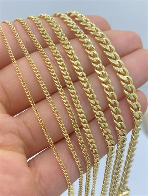 Solid 10k Gold Miami Cuban Curb Chain Matching Bracelet 3mm Etsy Canada