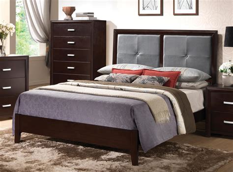 Coaster Andreas Fabric Upholstered Low Profile Bedroom Set Cappuccino