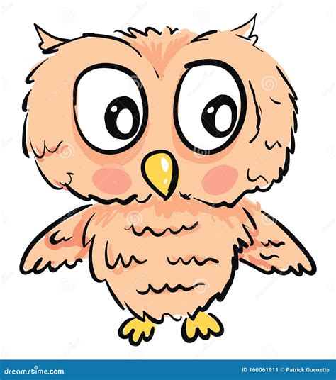 Cute Owl With Big Eyes Vector Illustration Stock Vector Illustration