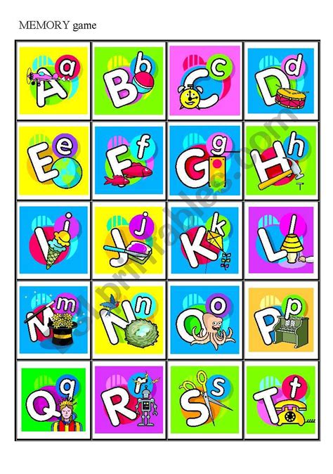 Looking for alphabet games to use with your kids or students? ALPHABET - memory game (set 1/3) - ESL worksheet by lucak (F)