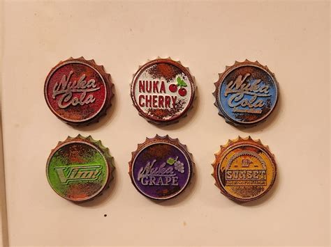 Nuka Cola Bottle Cap Magnet Set For Fallout Fans And Cosplayers 6