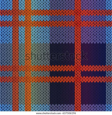 Seamless Knitting Vector Pattern As A Fabric Texture Mainly In Red