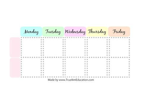 Weekly Planner 5 Days A Week Of 5 Days Calenwebcom 5 Day Week
