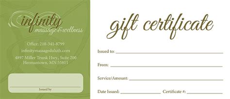 Check out our massage gift card selection for the very best in unique or custom, handmade pieces from our templates shops. Gift Certificates | Infinity Massage & Wellness