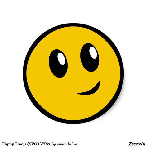 Happy Emoji (SVG) VZS2 Classic Round Sticker | Emoji stickers, Emoji svg, Emoji