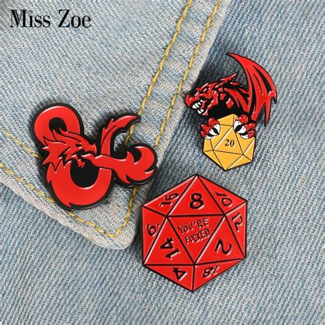 20 Sided Dice Dungeons And Dragons Enamel Pin Custom Brooches Bag