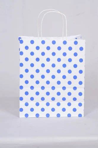 Standard Printed Blue Polka Dot Paper Bags 120 Capacity 5 Kg At Rs 85piece In Solapur