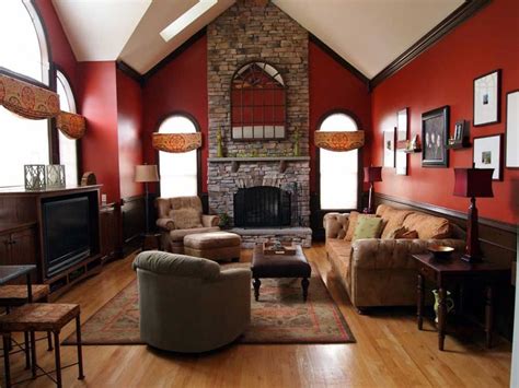 Red Wall Designs For Living Rooms