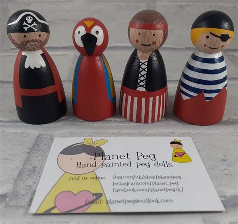 Pirate Peg Dolls In 2021 Peg Dolls Wood Peg Dolls Pirate Peg Doll