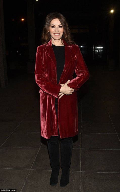 Trim Tv Presenter Nigella Lawson 57 Showed Off Her Slim Figure In A Stylish Red Velet C