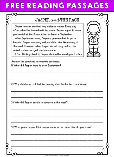 Free Third Grade Halloween Reading Comprehension Worksheets