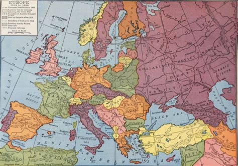 Europe From 1914 To 1935 Rand Mcnally And Company 1946 Old Maps