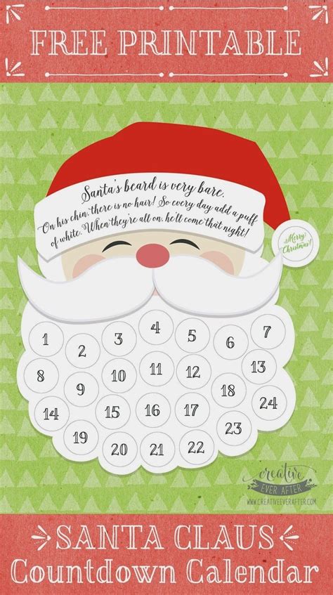 Christmas Countdown Calendar 100 Days Printable Blank Calendar Template