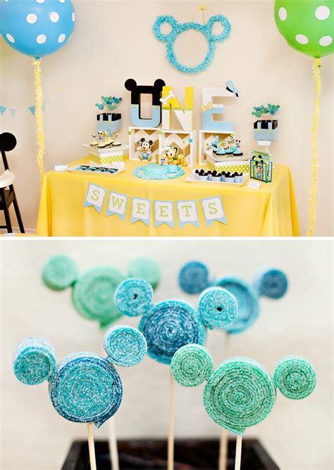 Animal print balloons and favor pails will help you create a wild event. Creative Mickey Mouse 1st Birthday Party Ideas {+ Free ...