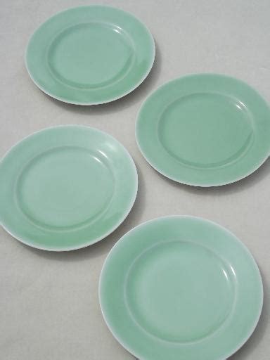 Vintage Celadon Green Porcelain China Plates Made In Japan