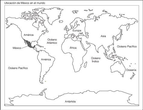 Mapa De México En El Mundo Mapa De Mexico Continentes Y Océanos