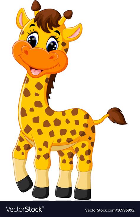 Mom and son giraffes, individual objects very easy to edit. Cute giraffe cartoon Royalty Free Vector Image