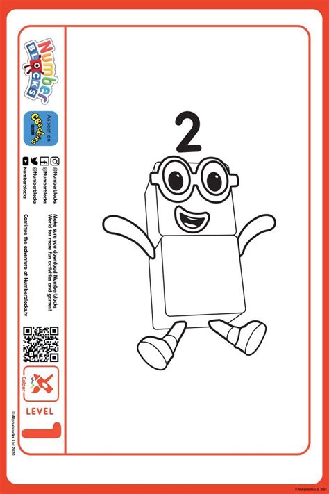 Numberblocks Colouring Pictures Numberblock 2 In 2023 Activities